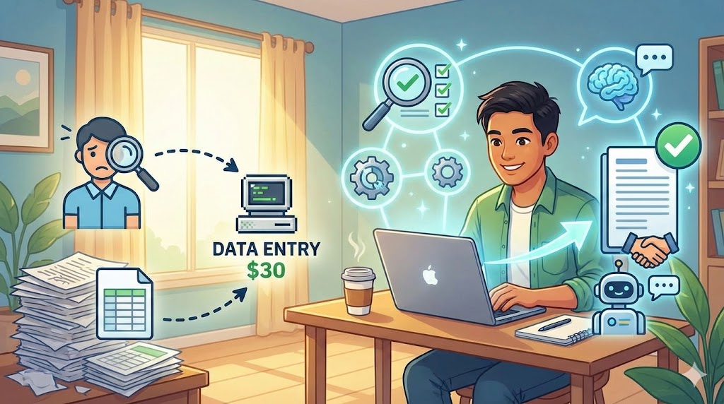 How a $30 Data Entry Job Becomes a $30 Quality Assurance System — With Free AI Tools